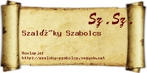 Szalóky Szabolcs névjegykártya