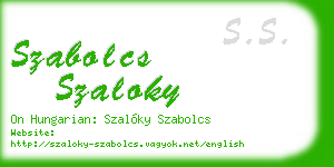 szabolcs szaloky business card